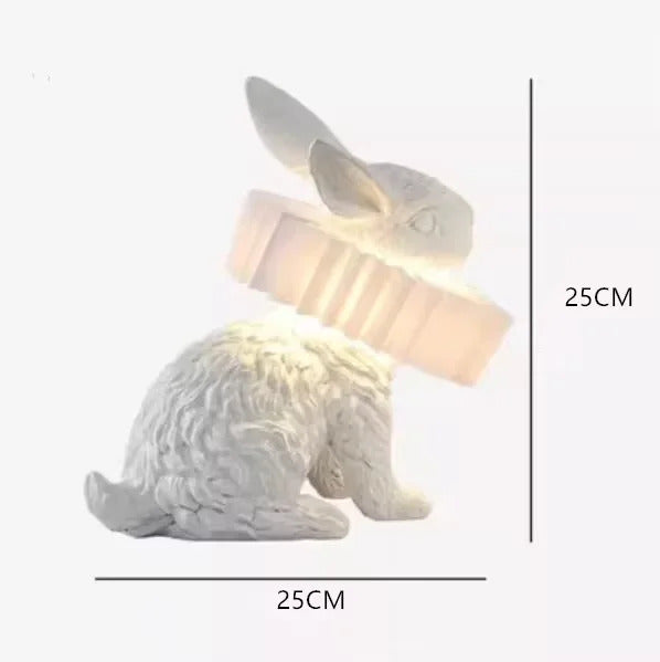 Nordic LED rabbit table lamp Designer resin rabbit desk lamp for study bedroom children's room reading led light bedside lamp