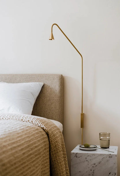 Minimalist Bedroom Bedside Floor Lamp Designer Gold Standing Light