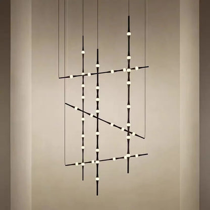 Novelty LED Aluminium long strip lamp Staircase Chandelier