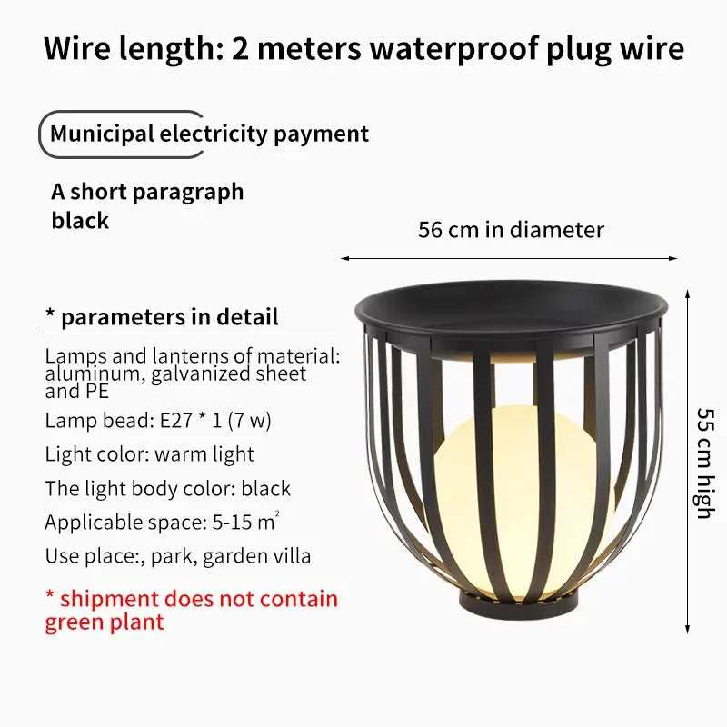 Outdoor Waterproof Lawn Lamps Solar Courtyard Balcony Garden Plant Flowerpot LED lamp