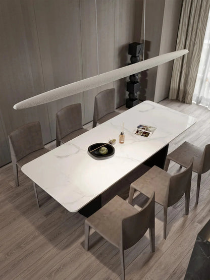 Minimalist Long Strip Wabi Sabi Dining Room Pendant Lamp Tea Bar Cafe LED Ceiling Chandelier