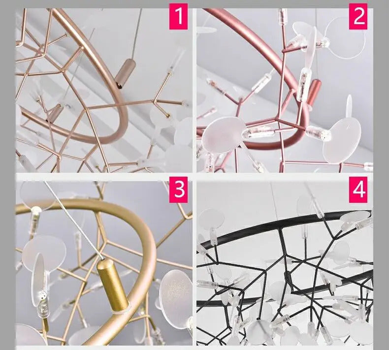 Ceiling Chandelier Nordic Hanging Living Room Chandelier Modern Kitchen Firefly Lamp Round Chandelier Lighting