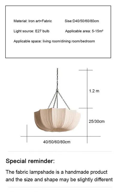 Retro Wabi Sabi Fabric Chandelier Japanese Fabric Pendant Lights