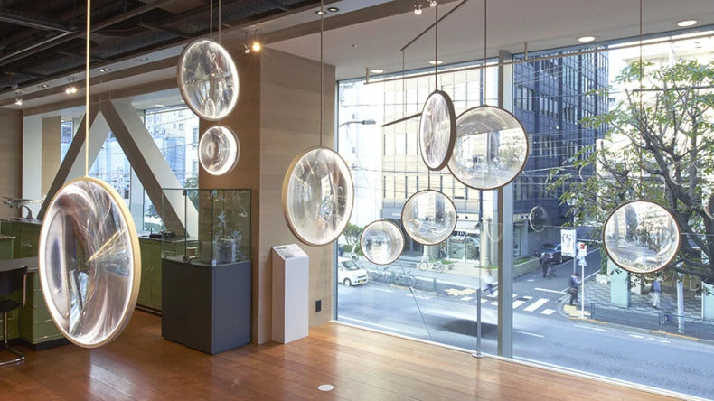 Yuji Okitsu Chandelier LED Round clear glass light replica designer furniture lighting lamp