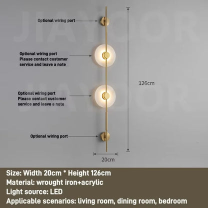 Alabaster Vertical Wall Lamp Modern Mable Wall Art Black Led Acrylic Circle Wall Lamp