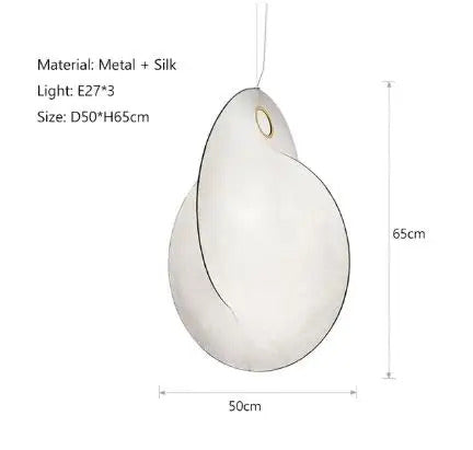 Overlap Suspension Lamp Nordic lamp minimalist creative silk white pendant light