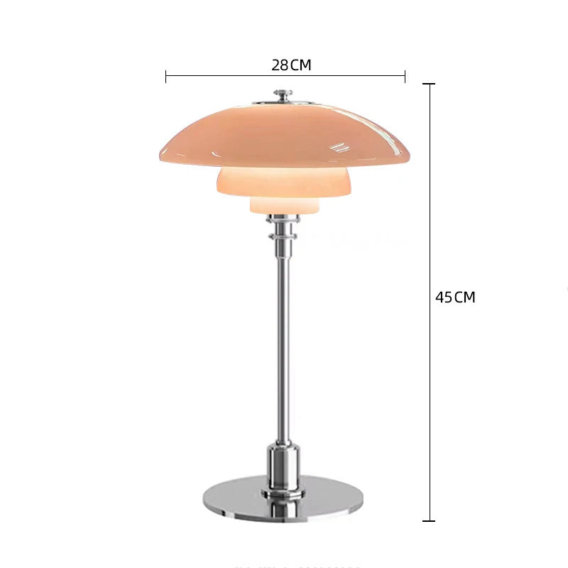 Danish Designer Pink Glass Table Lamp Nordic Modern High-end Reading LED Desk Light Living Room Bedroom Study Bedside Lamp