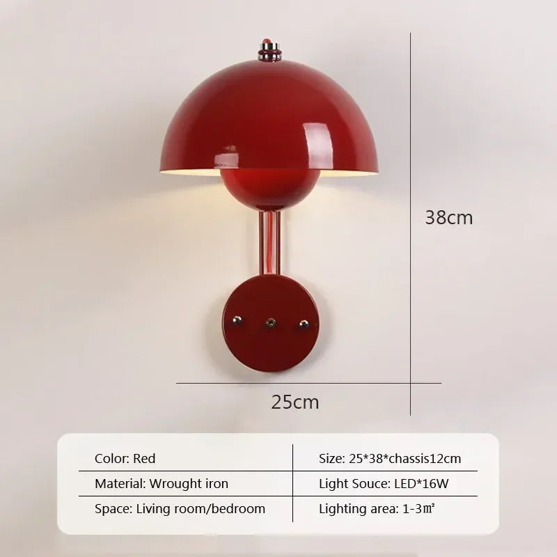 Nordic colorful Bud Wall Lamps Mushroom cute wall sconce bedside night light