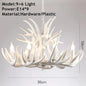 Retro Antler Chandelier Lighting Resin Deer Horn Pendant Lamp