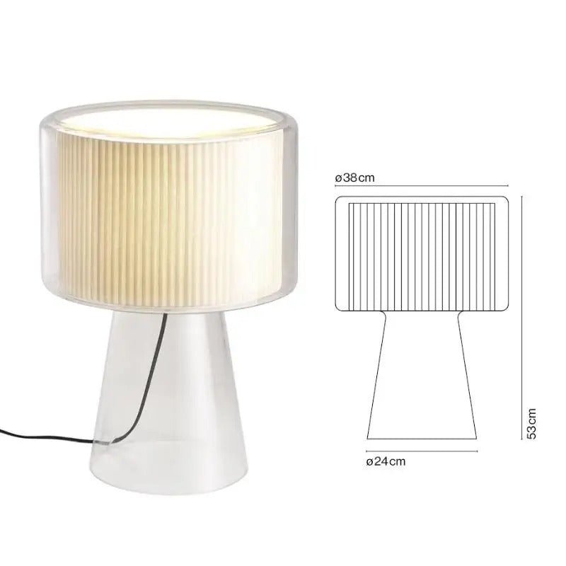 Mercer Glass Led Table Lamp, Postmodern Designer Glass Bedside Table Light, Nordic Bedroom Table Lights For Living Room Sofa