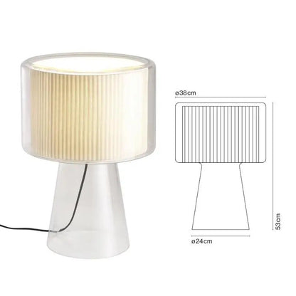 Mercer Glass Led Table Lamp, Postmodern Designer Glass Bedside Table Light, Nordic Bedroom Table Lights For Living Room Sofa
