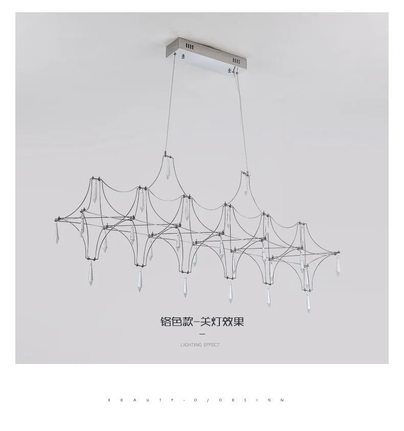 Modern Restaurant Strip Chandelier Luxury Lobby Front Desk Hanging Lamp