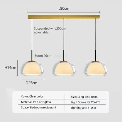 Nordic Glass Jellies Design Hanging Lamp Indoor Dining Living Room Pendant Light