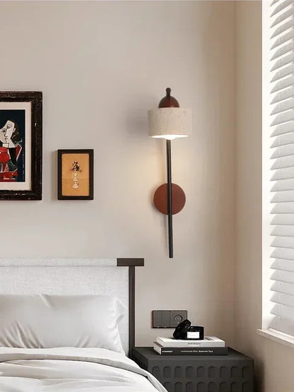 Natural cave Stone Wall Light Medieval Bedside cement Sconce lamp LED Lighting