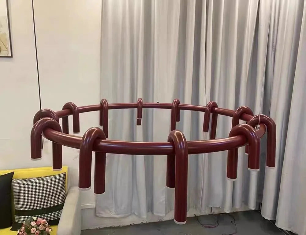 Nordic U-shaped Pendant lamp water pipe long strip Chandelier