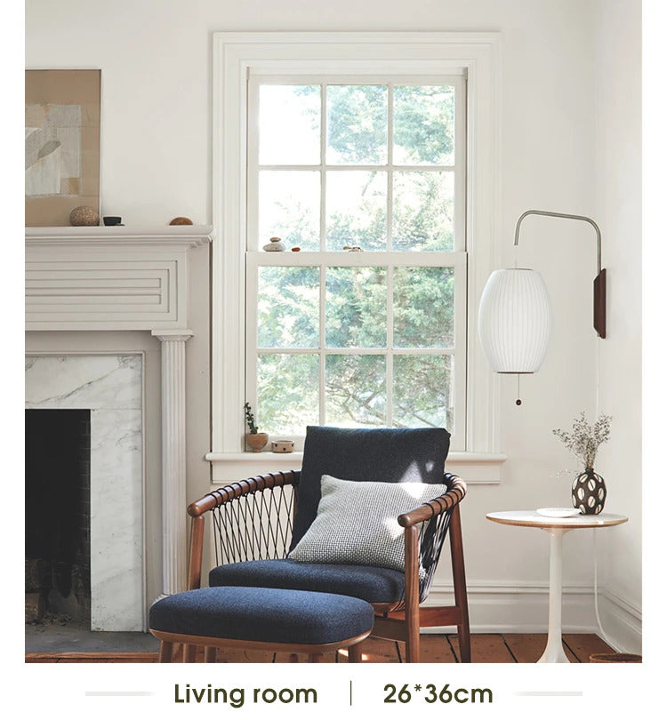 Nordic minimalist milk white wall lamp Danish designer Hand Woven Silk table light