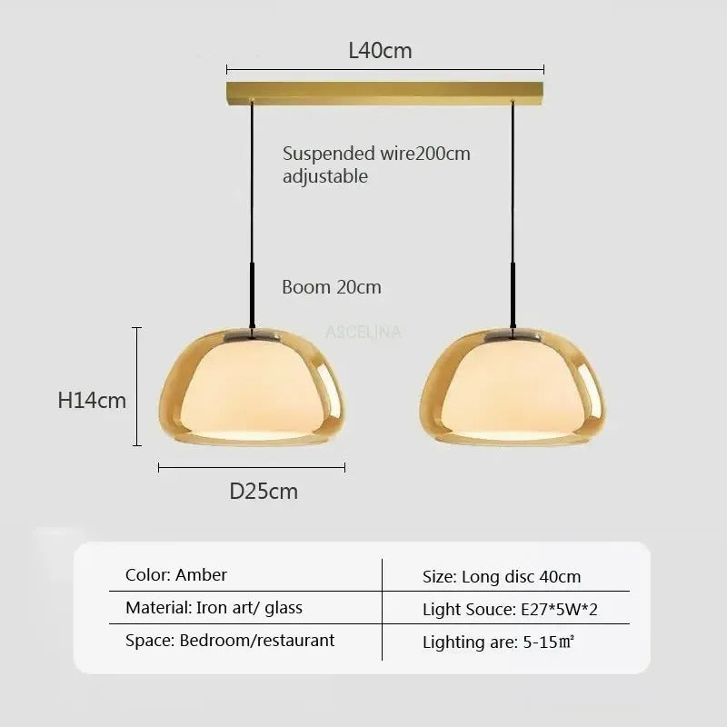 Nordic Glass Jellies Design Hanging Lamp Indoor Dining Living Room Pendant Light