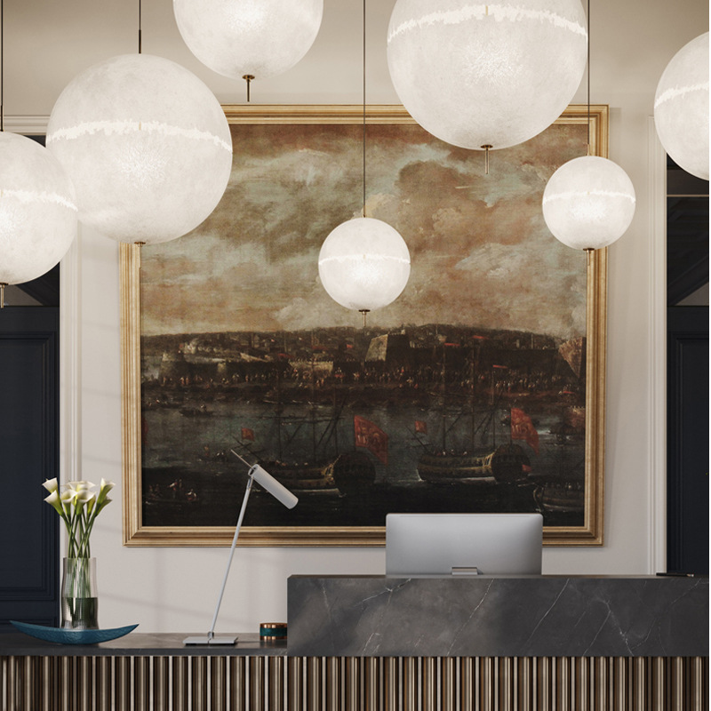 Danish design Moon Pendant light Italian Postkrisi Designer orb chandelier Atmosphere light