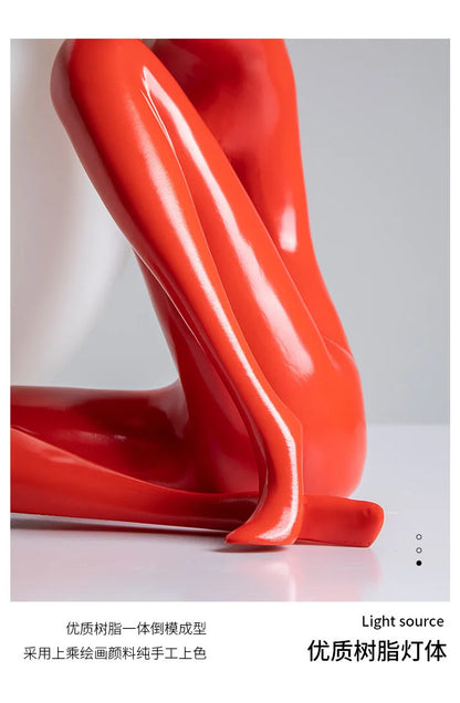 Nordic Art Floor Lamp Abstract Humanoid Holding Ball Vertical Light for Living Room Bedroom Creative Sculpture Decor Desk Lamps