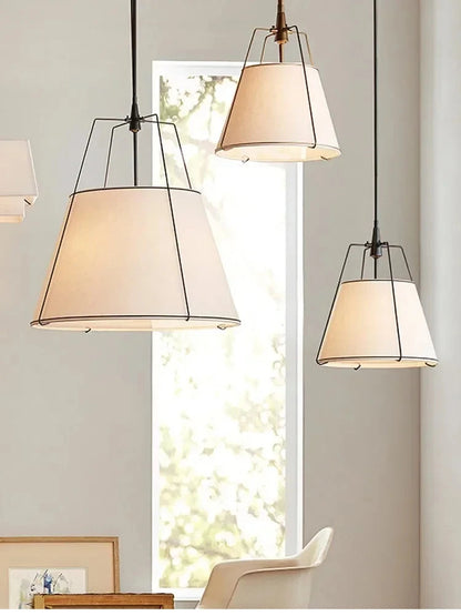 Nordic Cloth Pendant light Wabi-Sabi Dining Table Kitchen Island Pendant lamp