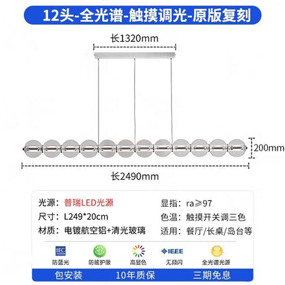 Italian Glass Bubble Pendant Light Dining Room Table Luce Sferica Glass Linear Lights Chandelier for Kitchen Island Bar Counter