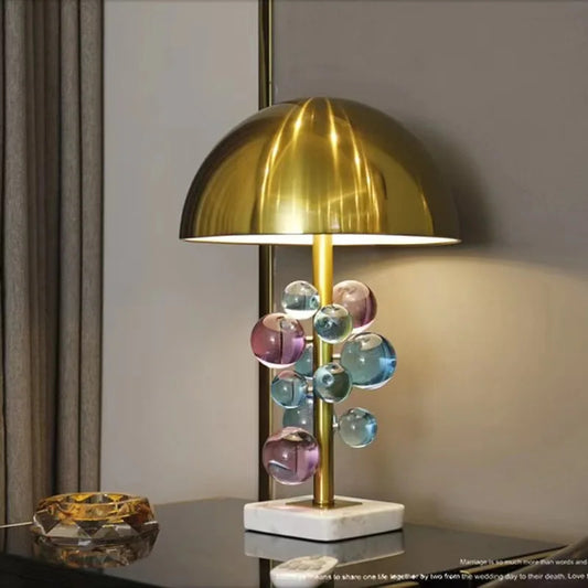 Creative Color Crystal Desk Lamps Bedroom Model House Villa Living Room Study Light Luxury Golden Fashion Floor Lamp Home Decor