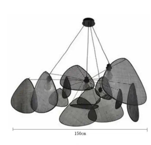 Rattan chandelier Wicker Suspension lamp