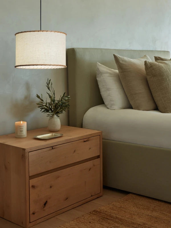 French Style Fabric Pendant Lamp Wabi Sabi Handmade Pendant Light