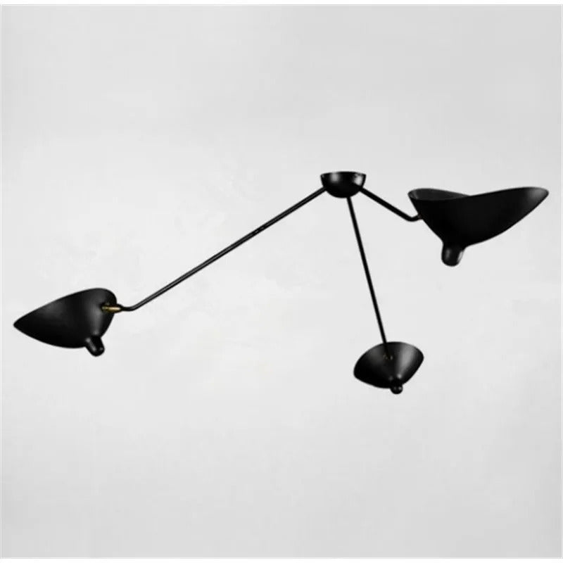 Designer Spider Serge Mouille Ceiling Lamp Black Industrial Ceiling Chandelier