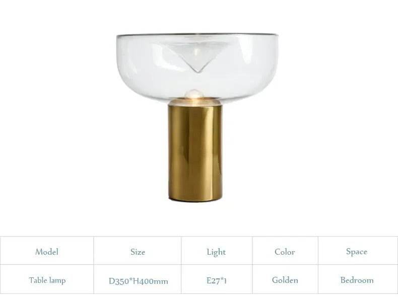 Modern Simple Bedside Table Lamp Nordic Light Luxury Radar Design Model Living Room Bedroom Bedside Light Glass Decorative LED