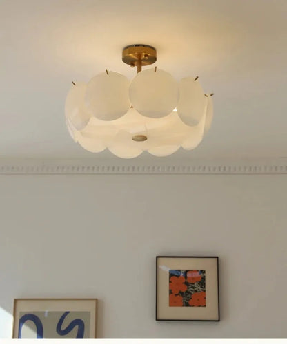 Glass Ceiling Light  Modern Cream White Ceiling Dining Room Bedroom Light