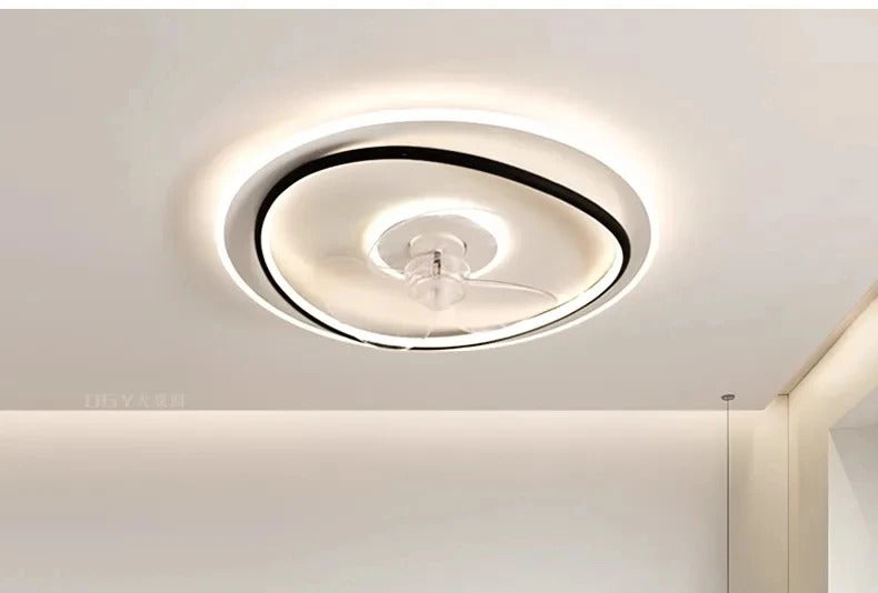 Modern LED Ceiling Fan Light Remote Dimming 6 Levels Silent Living Room lighting