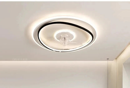 Modern LED Ceiling Fan Light Remote Dimming 6 Levels Silent Living Room lighting