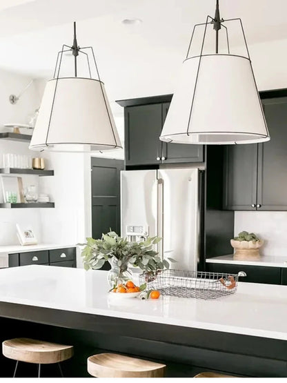 Nordic Cloth Pendant light Wabi-Sabi Dining Table Kitchen Island Pendant lamp