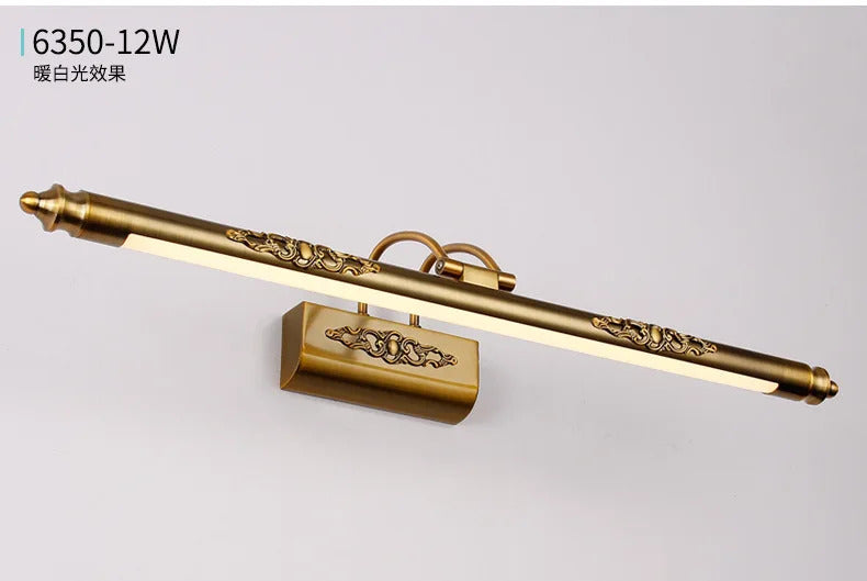 Europe Retro LED Mirror wall lamp Luxury gold bathroom cabinet mirror Headlight