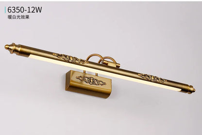 Europe Retro LED Mirror wall lamp Luxury gold bathroom cabinet mirror Headlight