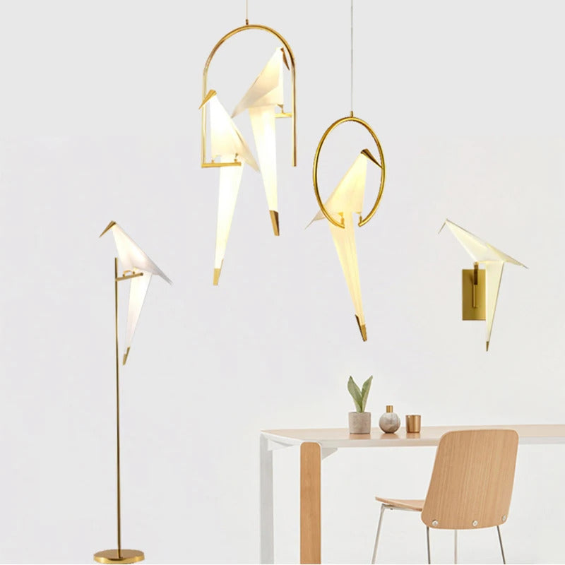 Perch Paper Chandelier LED Bird Designer Chandelier Lamp