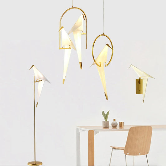Perch Paper Chandelier LED Bird Designer Chandelier Lamp