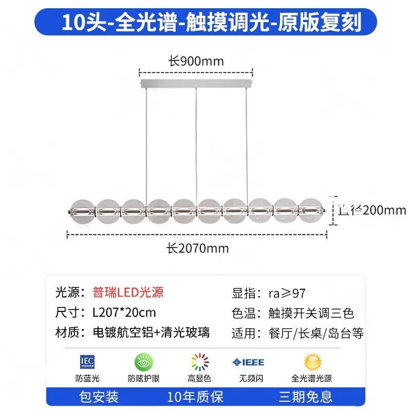 Italian Glass Bubble Pendant Light Dining Room Table Luce Sferica Glass Linear Lights Chandelier for Kitchen Island Bar Counter