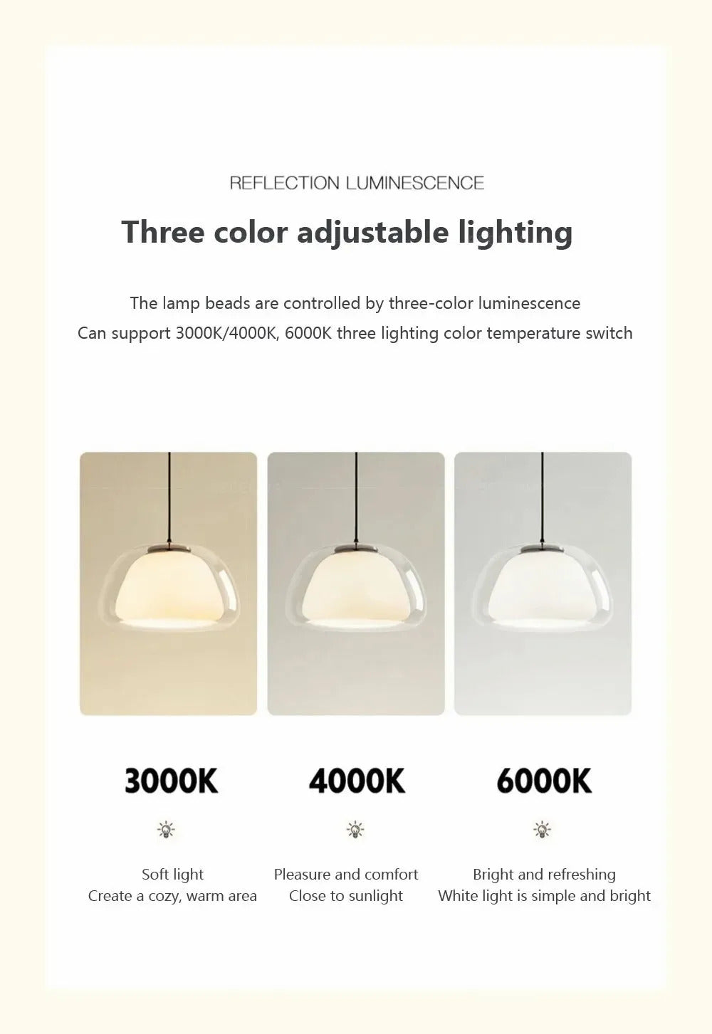 Nordic Glass Jellies Design Hanging Lamp Indoor Dining Living Room Pendant Light