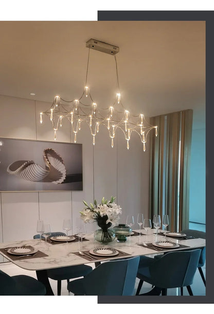 Modern Restaurant Strip Chandelier Luxury Lobby Front Desk Hanging Lamp