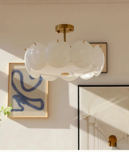 Glass Ceiling Light  Modern Cream White Ceiling Dining Room Bedroom Light