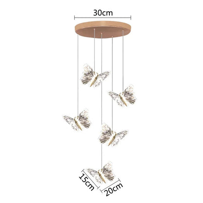 Crystal butterfly lamp Nordic Luxury Crystal Staircase Chandelier