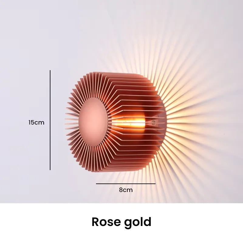 Modern small wall lamp Designer aluminium wall light Black Rose Gold bedroom night sconce