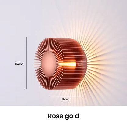 Modern small wall lamp Designer aluminium wall light Black Rose Gold bedroom night sconce