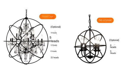 Retro Wrought Iron Chandelier Rustic Orb Chandelier