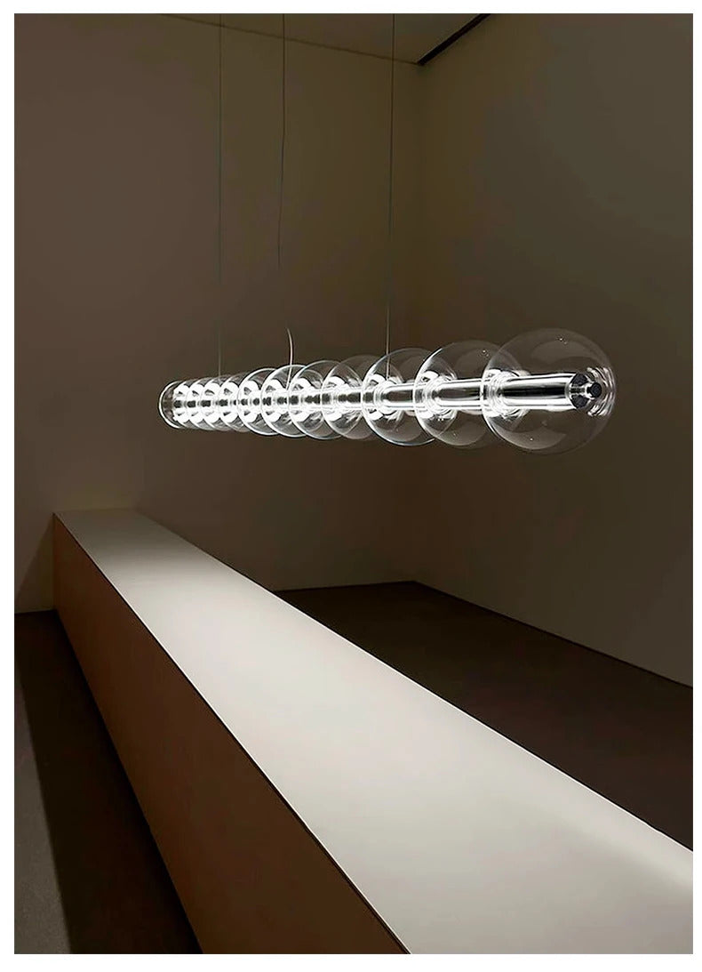 Italian Glass Bubble Pendant Light Dining Room Table Luce Sferica Glass Linear Lights Chandelier for Kitchen Island Bar Counter