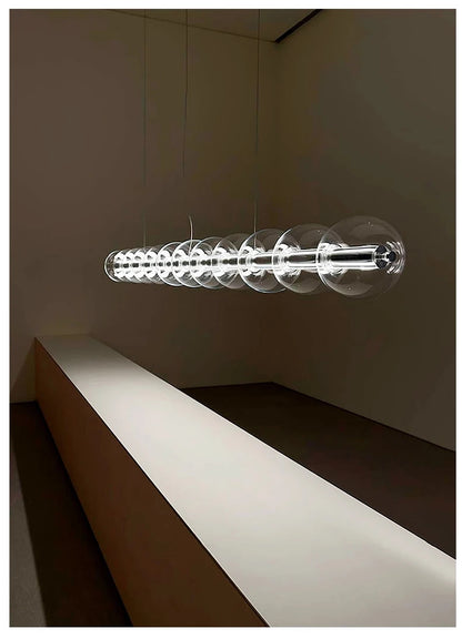Italian Glass Bubble Pendant Light Dining Room Table Luce Sferica Glass Linear Lights Chandelier for Kitchen Island Bar Counter