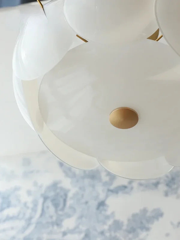 Glass Ceiling Light  Modern Cream White Ceiling Dining Room Bedroom Light