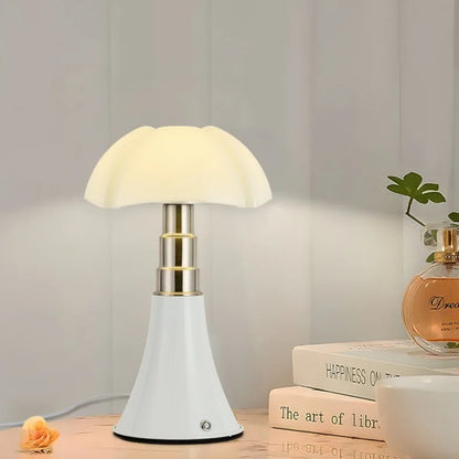 Italy Designer Wrought Iron LED Table Lamps White Petal Glass Lampshade Bauhaus Living Room Bedroom Restaurant Office Desk Light